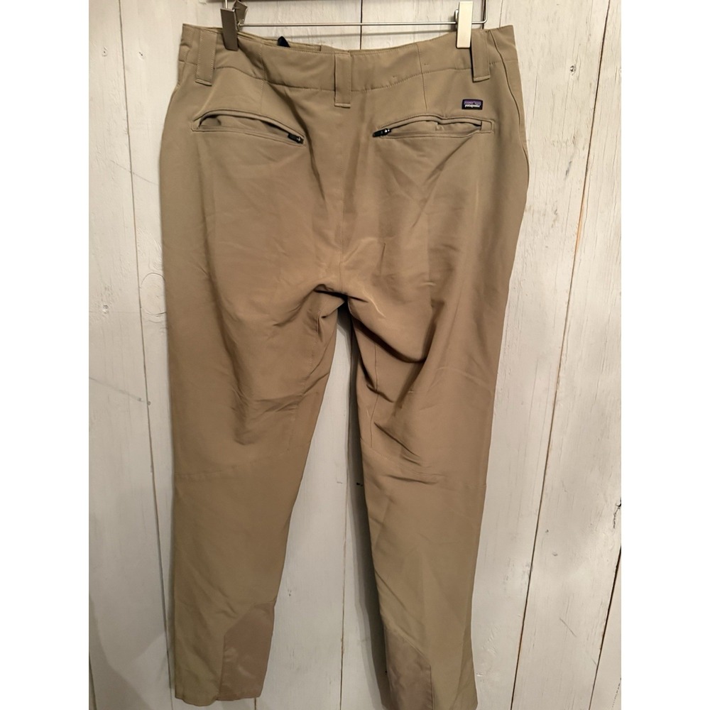 Patagonia Pants Mens 34 Khaki Terravia Trail Softshell Stretch Hiking Zip Pocket - Picture 4 of 8